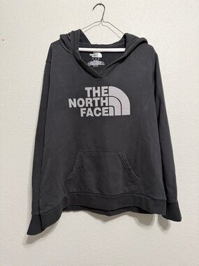 The North Face Black Hoodie with Gray Logo Size XL